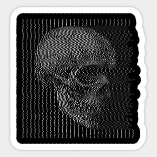 Aesthetic † Glitch Skull † Graphic Design Sticker